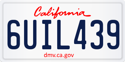 CA license plate 6UIL439