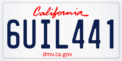 CA license plate 6UIL441