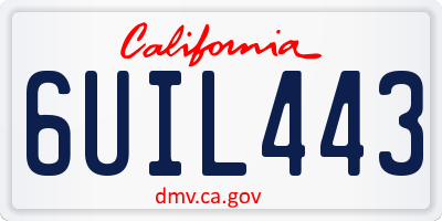 CA license plate 6UIL443