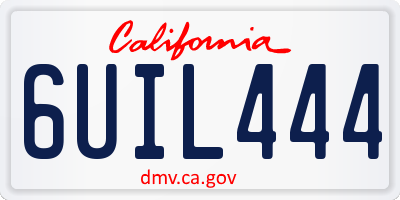 CA license plate 6UIL444