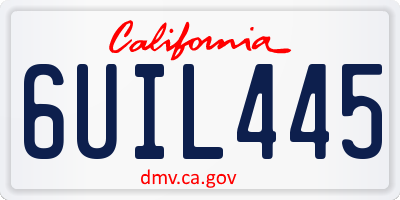CA license plate 6UIL445