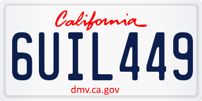 CA license plate 6UIL449