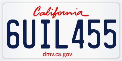 CA license plate 6UIL455