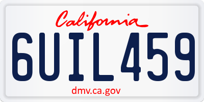 CA license plate 6UIL459