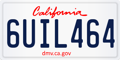 CA license plate 6UIL464