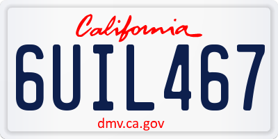 CA license plate 6UIL467