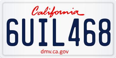 CA license plate 6UIL468