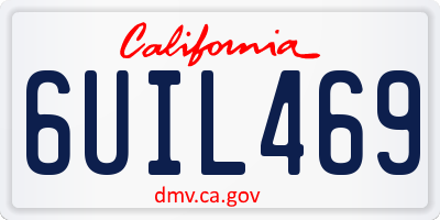 CA license plate 6UIL469