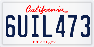 CA license plate 6UIL473