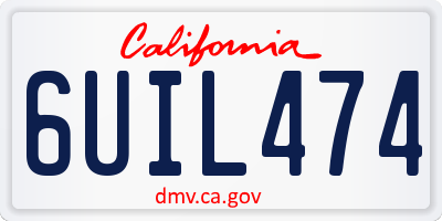 CA license plate 6UIL474