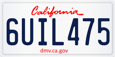 CA license plate 6UIL475
