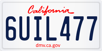 CA license plate 6UIL477