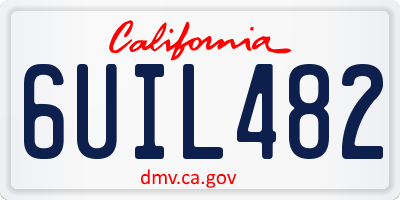 CA license plate 6UIL482