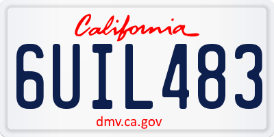 CA license plate 6UIL483