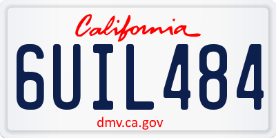 CA license plate 6UIL484