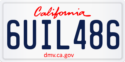 CA license plate 6UIL486