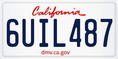 CA license plate 6UIL487