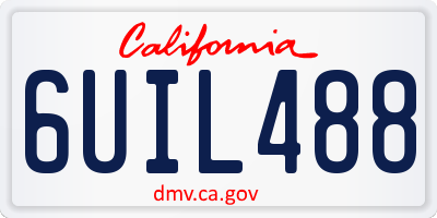 CA license plate 6UIL488