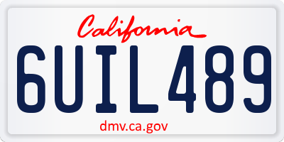 CA license plate 6UIL489