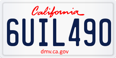 CA license plate 6UIL490