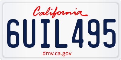 CA license plate 6UIL495