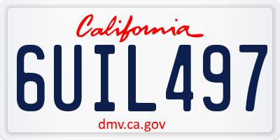 CA license plate 6UIL497