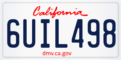CA license plate 6UIL498