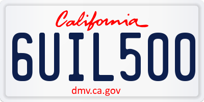 CA license plate 6UIL500