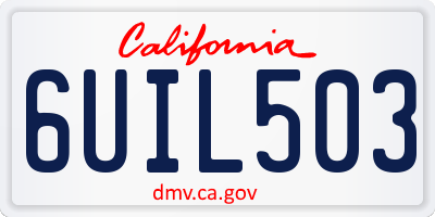 CA license plate 6UIL503