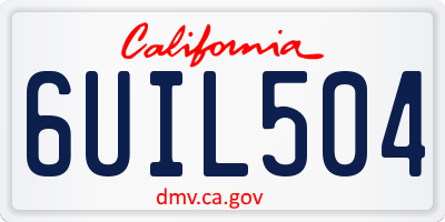 CA license plate 6UIL504