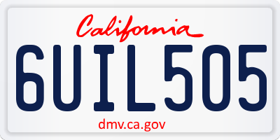 CA license plate 6UIL505