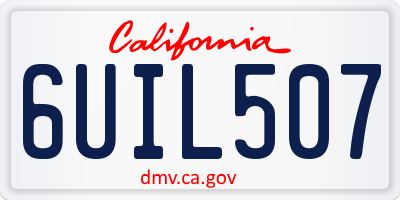 CA license plate 6UIL507
