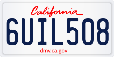 CA license plate 6UIL508
