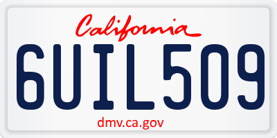 CA license plate 6UIL509