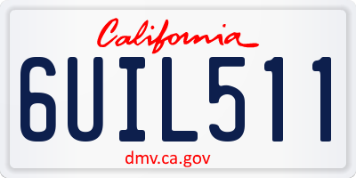 CA license plate 6UIL511