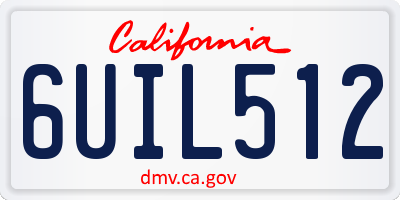 CA license plate 6UIL512