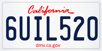 CA license plate 6UIL520