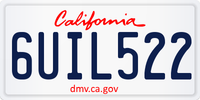 CA license plate 6UIL522