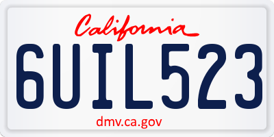CA license plate 6UIL523