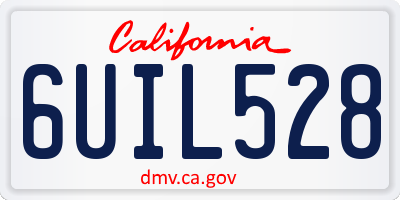 CA license plate 6UIL528