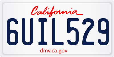 CA license plate 6UIL529