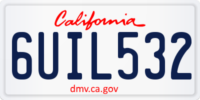 CA license plate 6UIL532