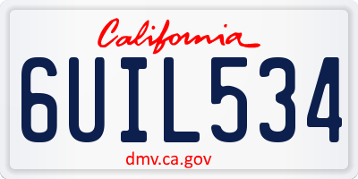 CA license plate 6UIL534