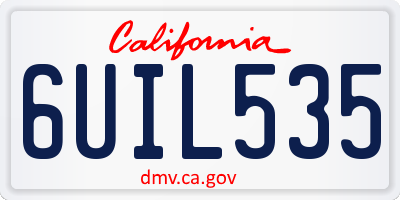 CA license plate 6UIL535