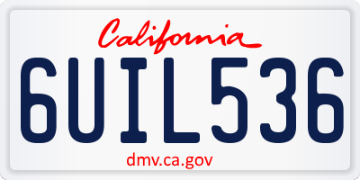 CA license plate 6UIL536