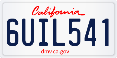 CA license plate 6UIL541