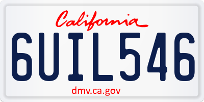 CA license plate 6UIL546