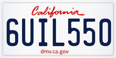 CA license plate 6UIL550