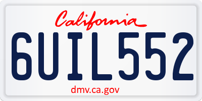 CA license plate 6UIL552