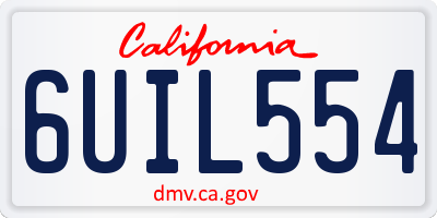 CA license plate 6UIL554
